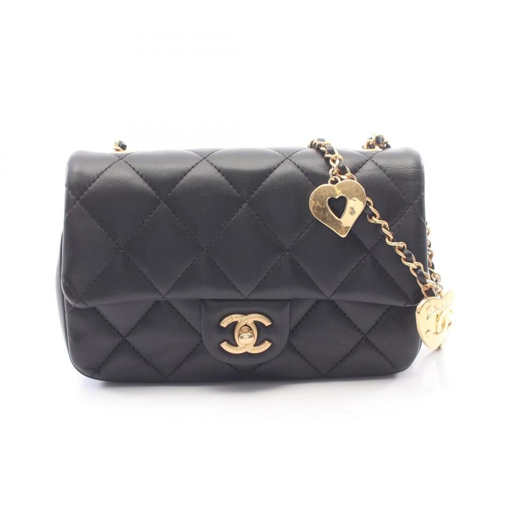 Chanel MatelassΓ© Shoulder Bag/Handbag, Lambskin Leather, Women's, Black